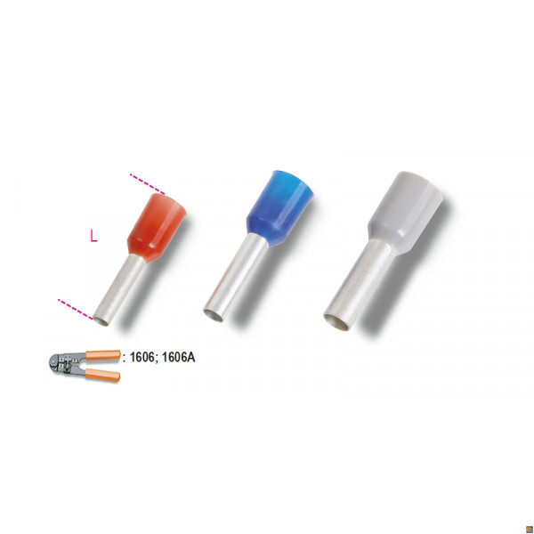 BM00508 - CF. 200PZ TERMINALI TUBO GRIGI 4,00 (EX1632G/4)