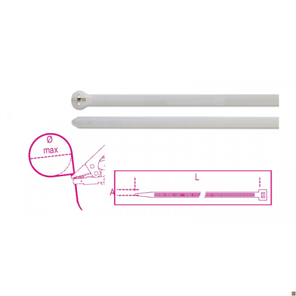 BMBL2025 - CF. 100PZ FASCETTE CON DENTE ACCIAIO 2,5X200