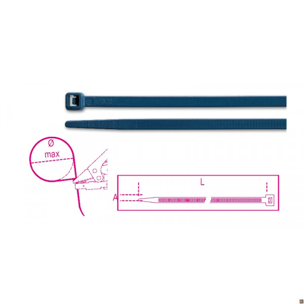 BMBX1025 - CF. 100PZ FASCETTE RILEVABILI 2,5X100