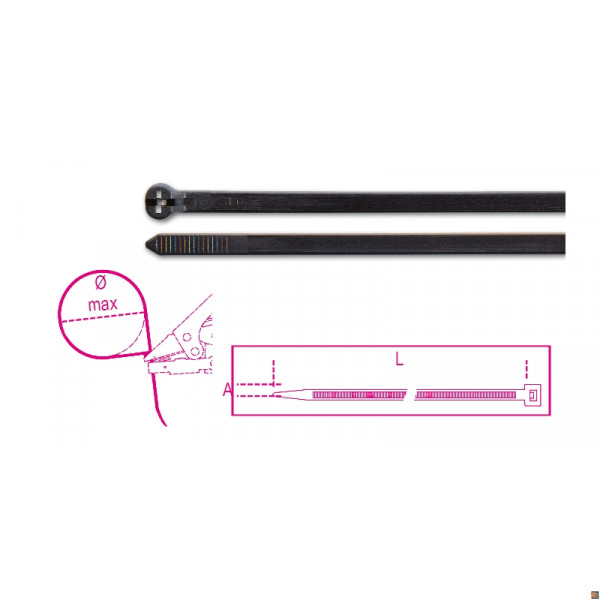 BMNL3748 - CF. 100PZ FASCETTE DENTE ACC.RAGGI UV 4,8X370