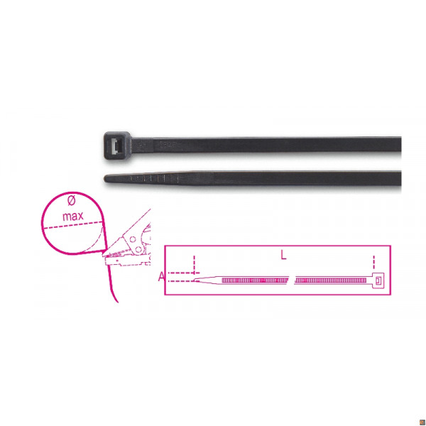 BMN5390 - CF. 100PZ FASCETTE NYLON NERE 8,8X550