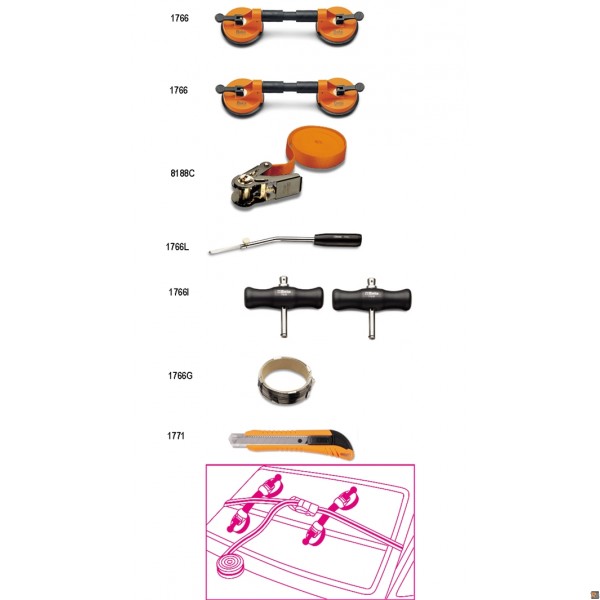 1766/8 - ASSORTIMENTO DI 8 UTENSILI PER CRISTALLI AUTO 