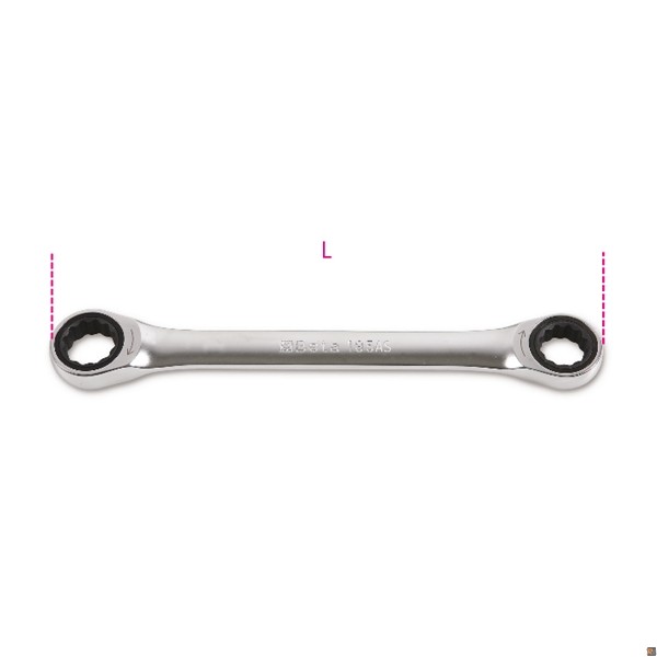 CHIAVI POLIGONALI DOPPIE DRITTE A CRICCHETTO AS 9/16X5/8 - 195AS 9/16X5/8