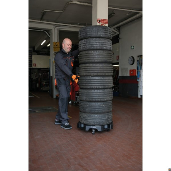 3036 - BASE PER MOVIMENTAZIONE PNEUMATICI - d. 630mm - con ruote in gomma antitraccia - portata kg. 150 max