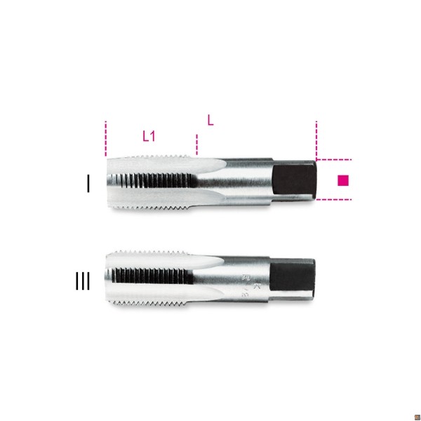 433ASG - SERIE DI 2 MASCHI A MANO, FILETTATURA GAS CILINDRICA - 1/2x14