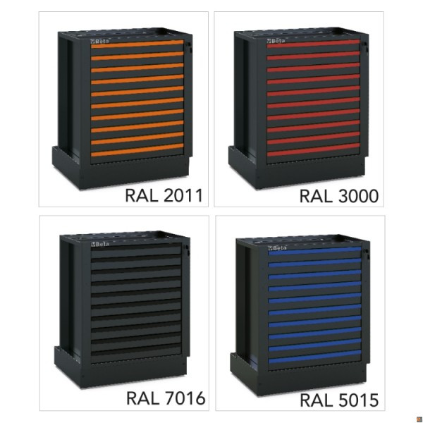 5000 RSC50/KFC - Kit 10 frontalini colorati per cassetto arredo officina RSC50 - ORANGE