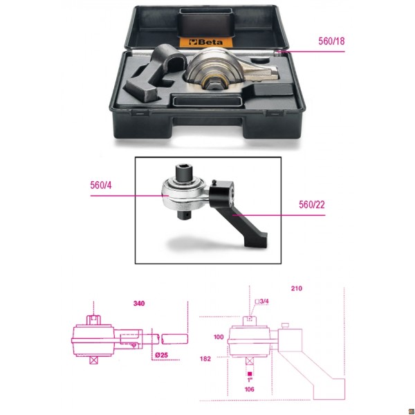 560/C4+ - MOLTIPLICATORE DI COPPIA RAPPORTO 5:1 CON PIEDE DI REAZIONE - C4+