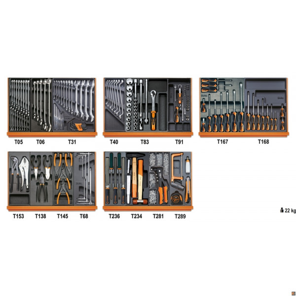 5904VI/2T CONTENUTO 153 UTENSILI C24S/SL-C39 BETA UTENSILI 059041164