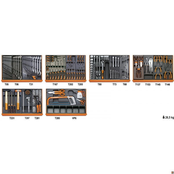 5904VI/3T CONTENUTO 142 UTENSILI C24S/SAXL-C39 BETA UTENSILI 059041168
