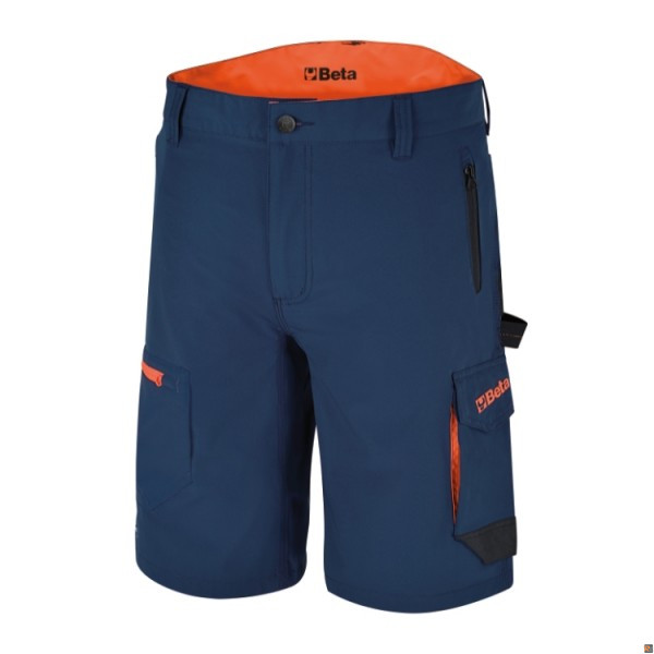 7661B - ​​Bermuda leggeri da lavoro, multitasche elasticizzati Slim fit BETA UTENSILI