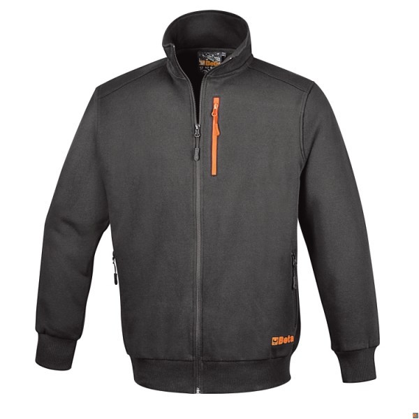 7664G - FELPA GRIGIA CON ZIP LUNGA BETA UTENSILI