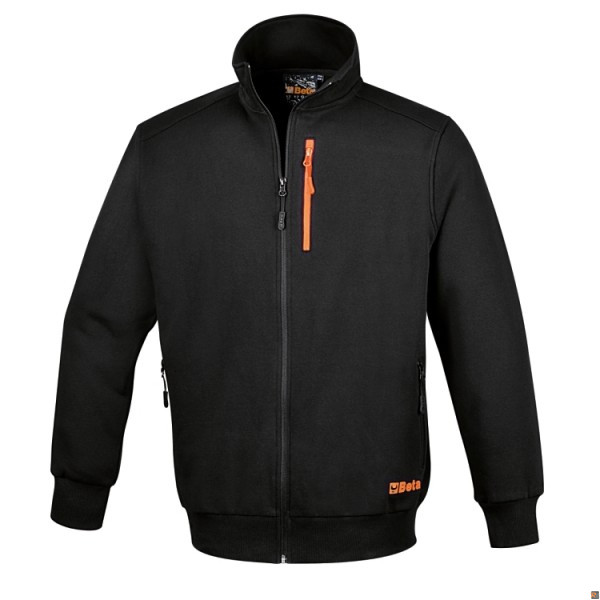 7664N - FELPA NERA CON ZIP LUNGA BETA UTENSILI