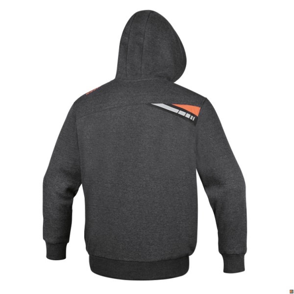 7665G - FELPA CON CAPPUCCIO GRIGIA CON ZIP LUNGA BETA UTENSILI