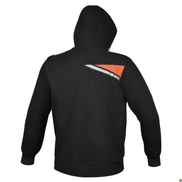 7665N - FELPA CON CAPPUCCIO NERA CON ZIP LUNGA BETA UTENSILI