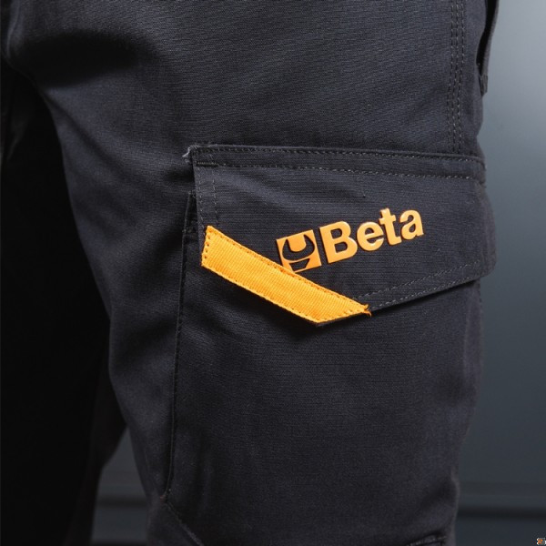 7818G Pantaloni da lavoro multitasche con inserti in tessuto elasticizzato - colore grigio