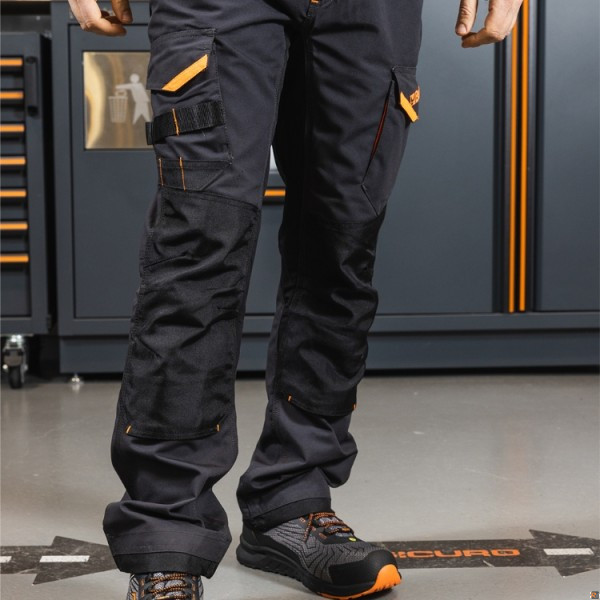 7818G Pantaloni da lavoro multitasche con inserti in tessuto elasticizzato - colore grigio