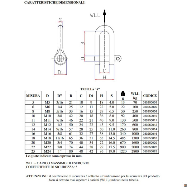 8025 - Grillo diritto zincato tipo largo