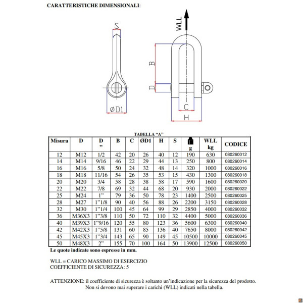 8026A - Grillo diritto zincato tipo UNI