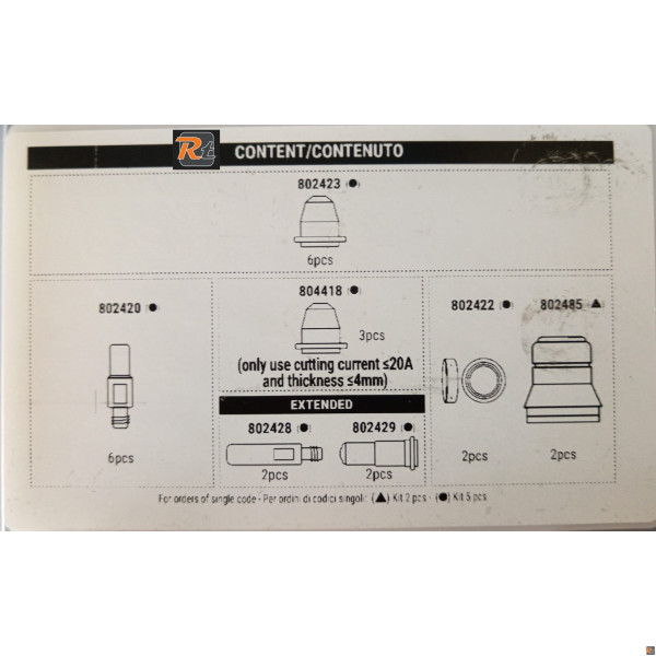 Kit consumabili per Plasma - 804416 Telwin 