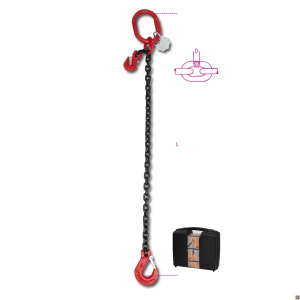 8096 - PENDENTI DI CATENA 1 BRACCIO CON GANCIO ACCORCIATORE D.16mm L.3m