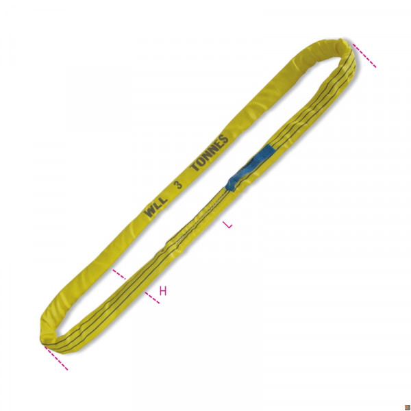 8176 8-T3 FUNI TONDE EN1492-2 GIALLO 3 TON. - L8