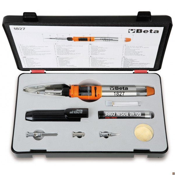 SALDATORE (STAGNATORE) A GAS CON 7 ACCESSORI 