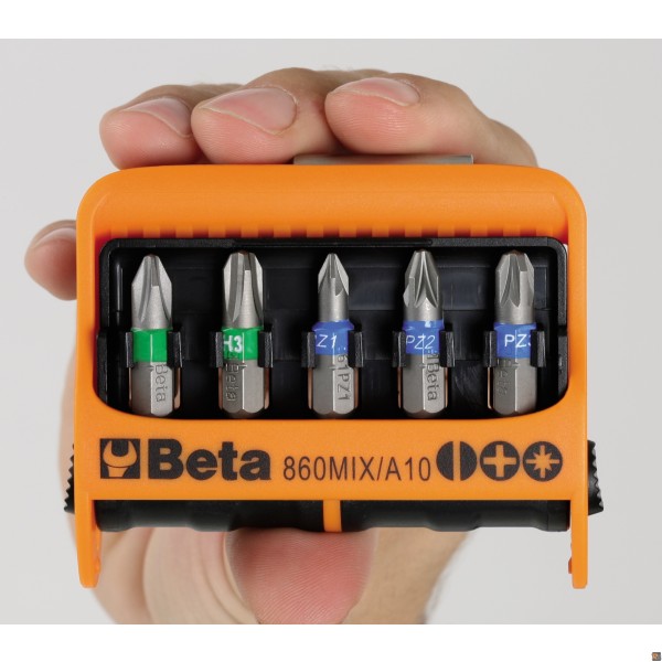 SERIE DI 10 INSERTI COLORATI CON PORTAINSERTI MAGNETICO