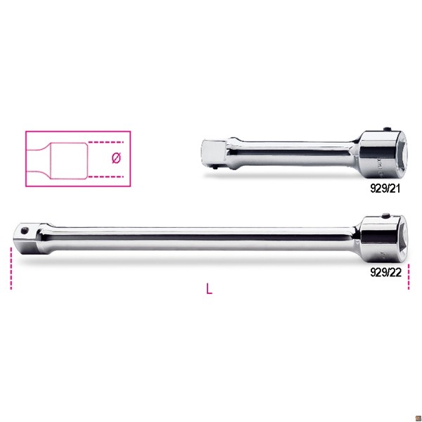 929/22 - PROLUNGHE CON ATTACCHI QUADRI MASCHIO E FEMMINA 1" - 400