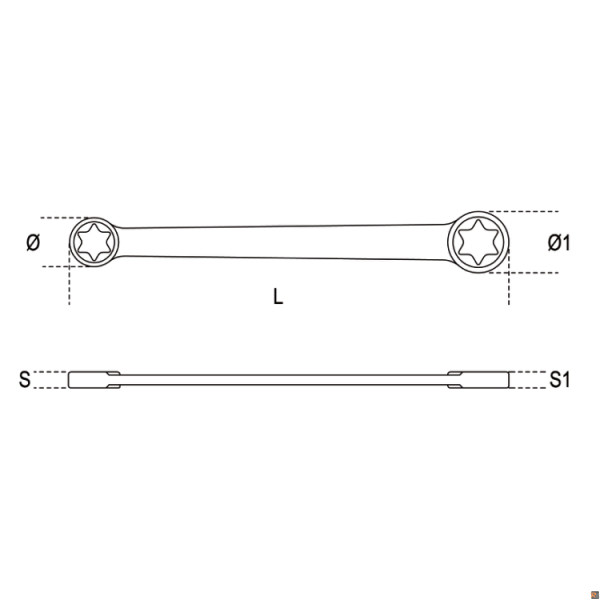 95FTX - Chiavi poligonali doppie diritte, per viti con profilo Torx® cromate BETA UTENSILI