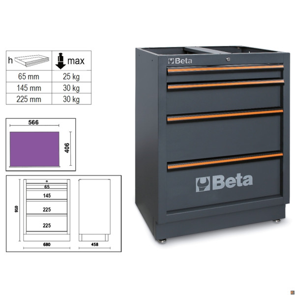 MODULI 4 CASSETTI 680MM C45PRO M4 BETA 045000234