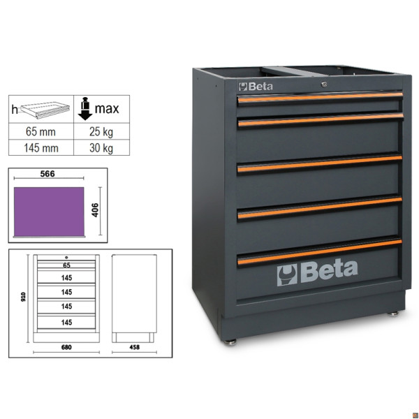 MODULI 5 CASSETTI 680MM C45PRO M5 BETA 045000235