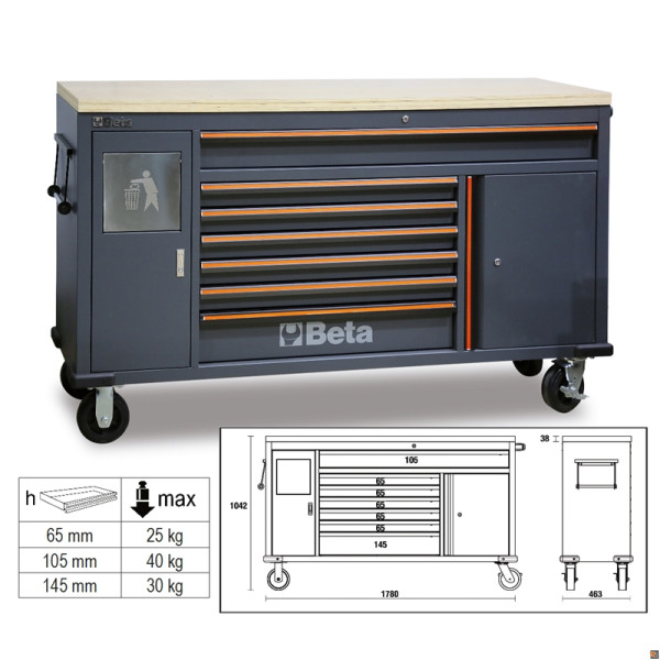 C45PRO MWS/W CASSETTIERA MOBILE WORK STATION BETA 045000191