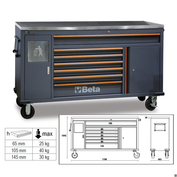 C45PRO MWS/X CASSETTIERA MOBILE WORK STATION BETA 045000181