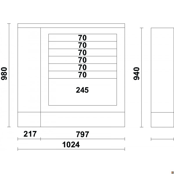 C55BG/1 ESTENSIONE BANCHI 1MT GREY BG