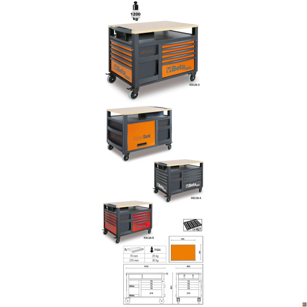 CARRELLI S/TANK (10) ORANGE RSC28-O BETA 028003001
