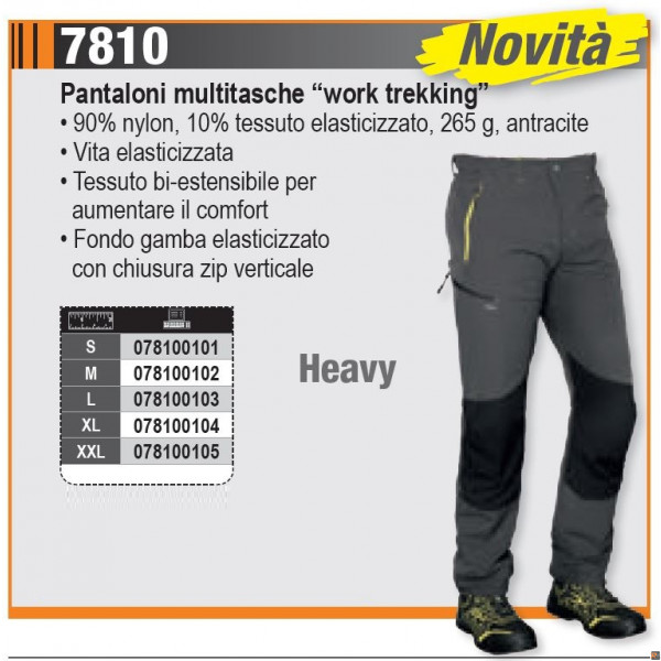 7810 PANTALONI TREK 265 G STRETCH GREY