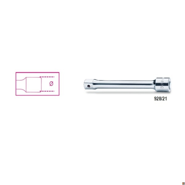 928/21 - PROLUNGA CON ATTACCO QUADRO MASCHIO E FEMMINA 3/4” - 200 BETA UTENSILI 009280815