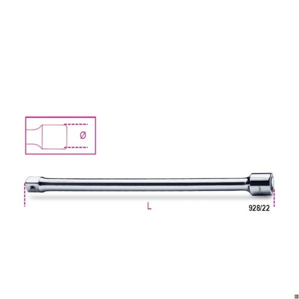 928/22 - PROLUNGA CON ATTACCO QUADRO MASCHIO E FEMMINA 3/4” = 380 BETA UTENSILI 009280825