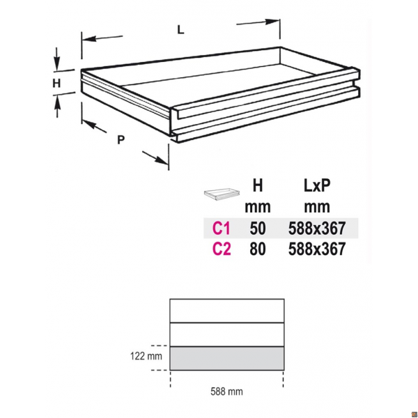VASCHETTE 580X120X45 VP6