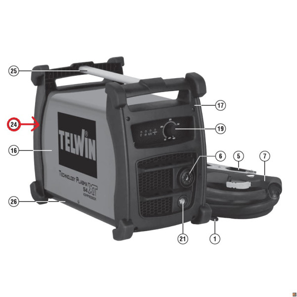 RETRO BUMPERS RICAMBIO PER TECHNOLOGY PLASMA 54 XT KOMPRESSOR - TELWIN 323110
