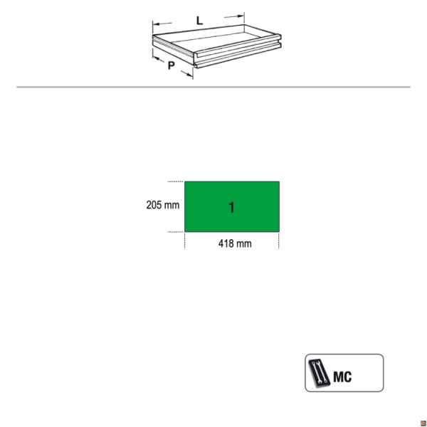 C41H - 4100H - trolley portautensili a due moduli sovrapponibili BETA UTENSILI