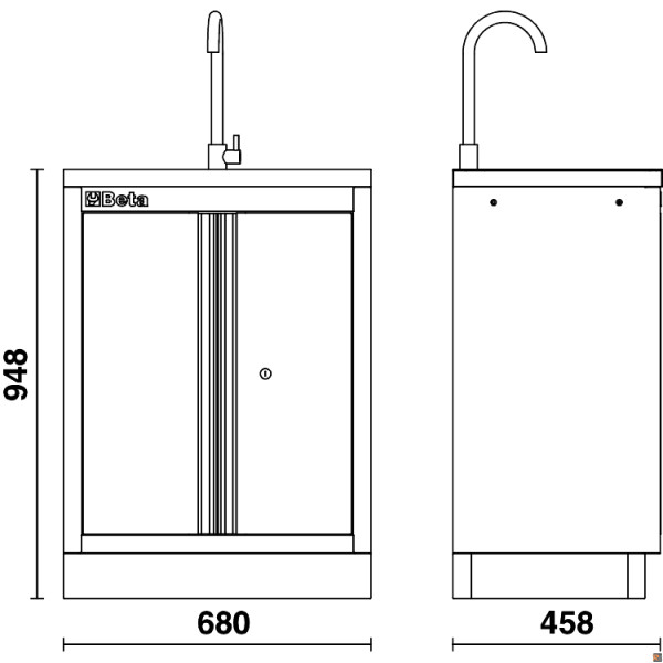 MODULI LAVELLO 2 ANT. 680MM C45PRO ML BETA 045000233