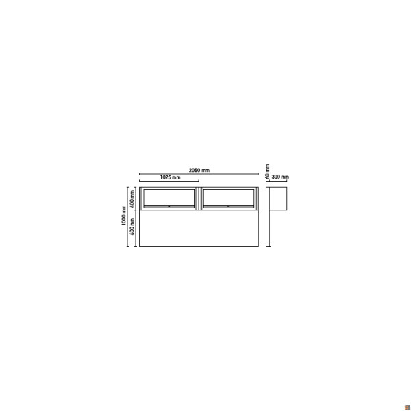 C55/2PM - Parete con 2 pensili per arredo officina BETA UTENSILI 055000301