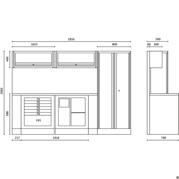 C55AB COMBINAZIONE ARREDO OFFICINA BETA UTENSILI 055000020