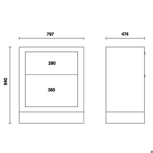 C55M2 - Modulo fisso con due cassetti per arredo officina BETA UTENSILI 055000202