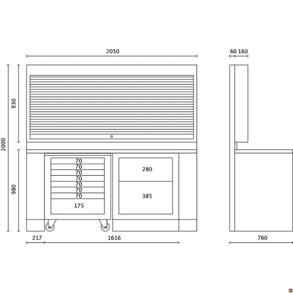 C55PB/3 COMBINAZIONE ARREDO OFFICINA BETA UTENSILI 055000035