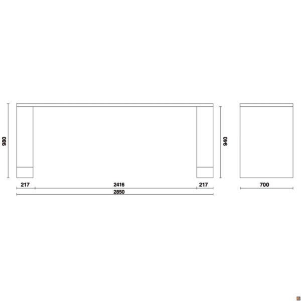 C55PRO BO/2,8 BANCO DA LAVORO RSC55 DA 2,8 METRI