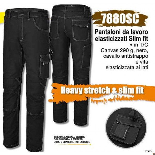 7880SC - Pantaloni da lavoro elasticizzati Slim fit BETA UTENSILI 078800000B