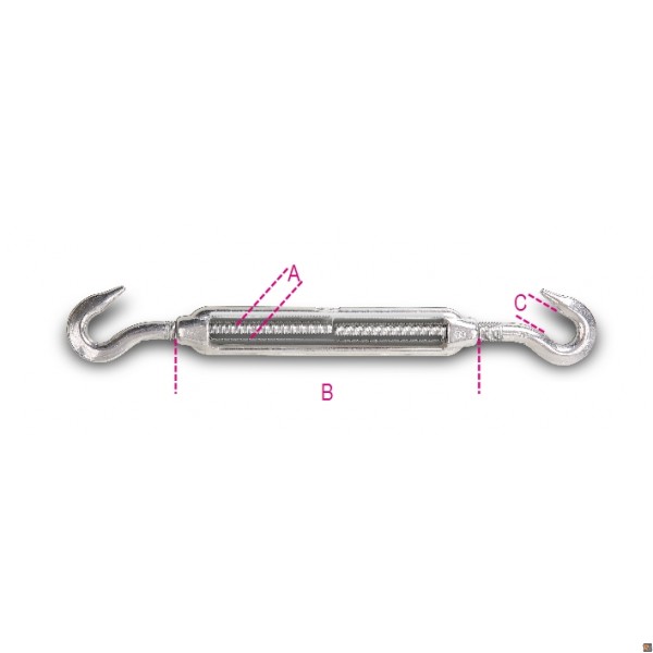 8207 - TENDITORI A DUE GANCI INOX - M20 