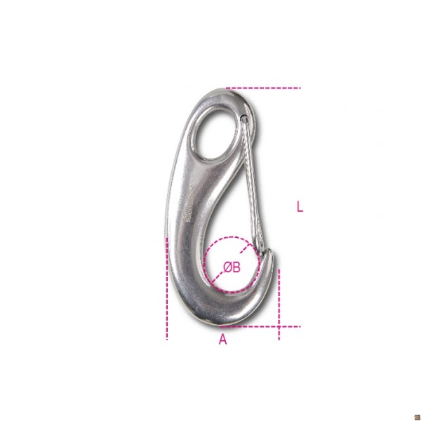 8250 - MOSCHETTONI A GANCIO CON SICURA INOX - 70
